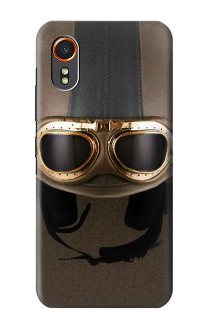 S2645 Vintage Brown Goggles Motorcycle Helmet Hülle Schutzhülle Taschen für Samsung Galaxy XCover7