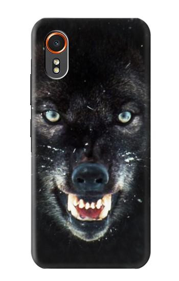 S2823 Black Wolf Blue Eyes Face Hülle Schutzhülle Taschen für Samsung Galaxy XCover7