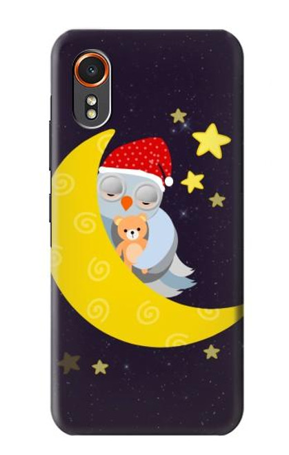 S2849 Cute Sleepy Owl Moon Night Hülle Schutzhülle Taschen für Samsung Galaxy XCover7