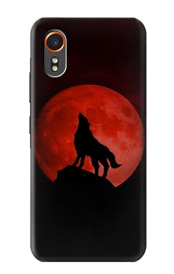S2955 Wolf Howling Red Moon Hülle Schutzhülle Taschen für Samsung Galaxy XCover7