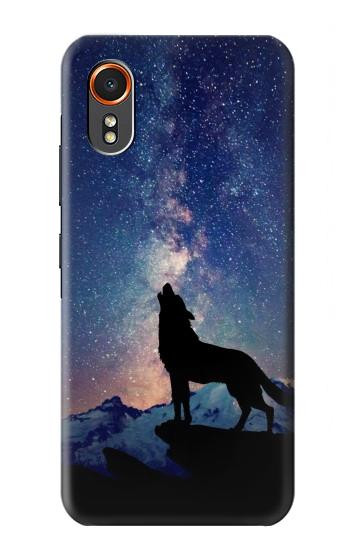 S3555 Wolf Howling Million Star Hülle Schutzhülle Taschen für Samsung Galaxy XCover7