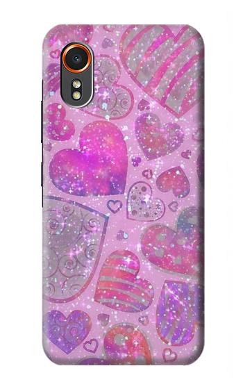 S3710 Pink Love Heart Hülle Schutzhülle Taschen für Samsung Galaxy XCover7