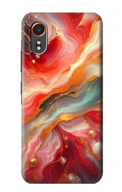 S4012 Red Marble Gold Veins Hülle Schutzhülle Taschen für Samsung Galaxy XCover7