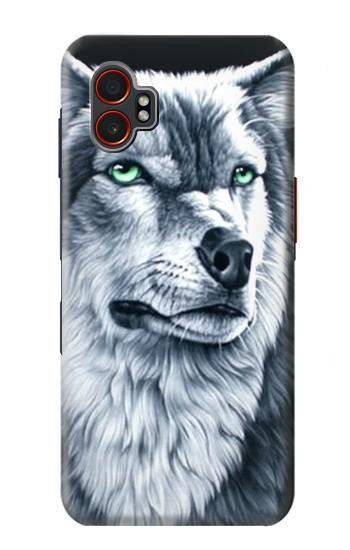 S0123 Grim White Wolf Hülle Schutzhülle Taschen für Samsung Galaxy XCover7 Pro