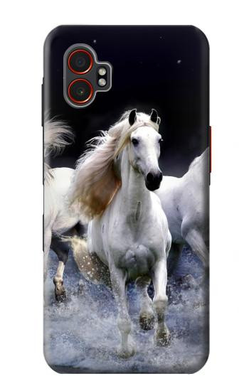 S0246 White Horse Hülle Schutzhülle Taschen für Samsung Galaxy XCover7 Pro