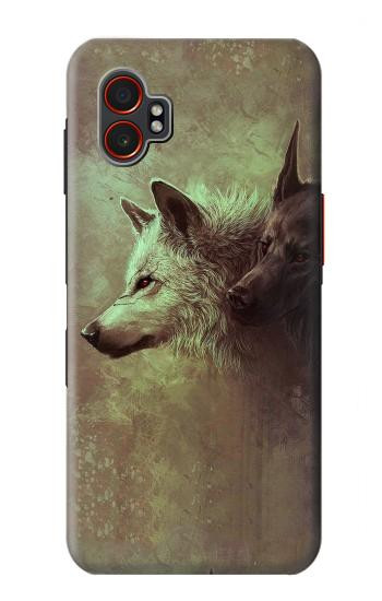 S0931 White Black Wolf Hülle Schutzhülle Taschen für Samsung Galaxy XCover7 Pro