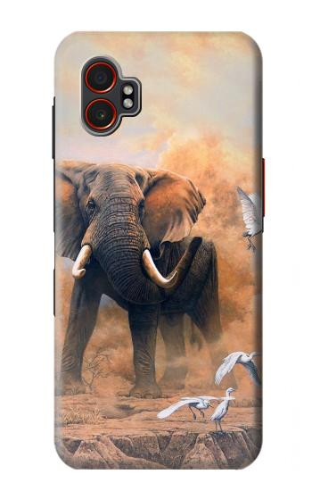 S1292 Dusty Elephant Egrets Hülle Schutzhülle Taschen für Samsung Galaxy XCover7 Pro