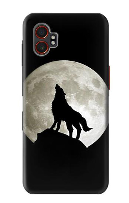 S1981 Wolf Howling at The Moon Hülle Schutzhülle Taschen für Samsung Galaxy XCover7 Pro