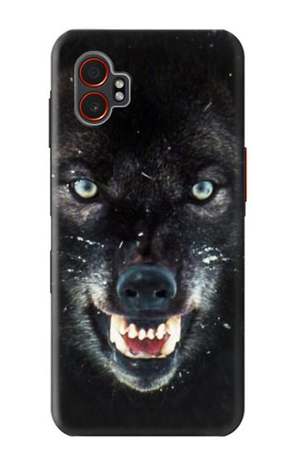 S2823 Black Wolf Blue Eyes Face Hülle Schutzhülle Taschen für Samsung Galaxy XCover7 Pro