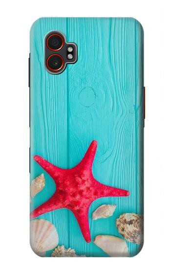 S3428 Aqua Wood Starfish Shell Hülle Schutzhülle Taschen für Samsung Galaxy XCover7 Pro
