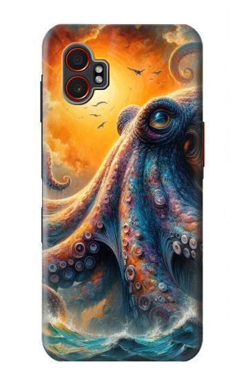S4003 Oil Color Painting Giant Octopus Hülle Schutzhülle Taschen für Samsung Galaxy XCover7 Pro