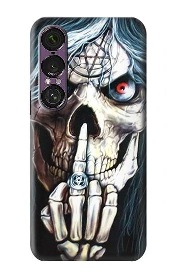 S0222 Skull Pentagram Hülle Schutzhülle Taschen für Sony Xperia 1 VII