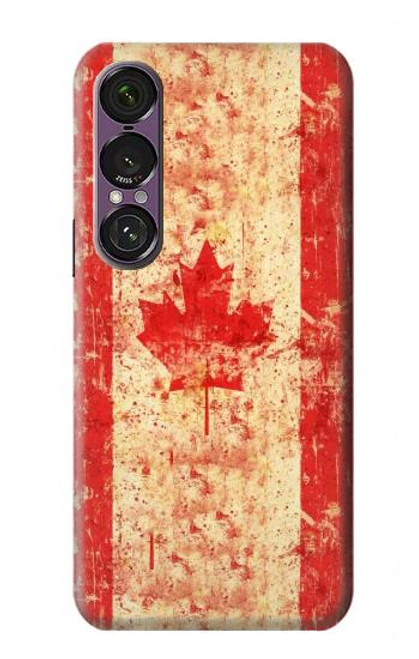 S1603 Canada Flag Old Vintage Hülle Schutzhülle Taschen für Sony Xperia 1 VII