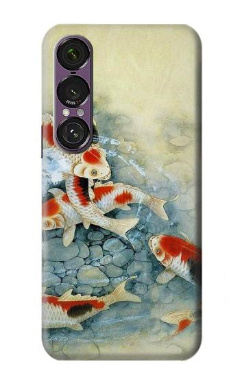 S1654 Koi Carp Fish Art Painting Hülle Schutzhülle Taschen für Sony Xperia 1 VII