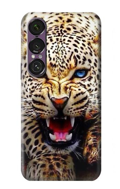 S1932 Blue Eyed Leopard Hülle Schutzhülle Taschen für Sony Xperia 1 VII