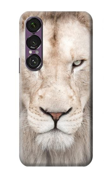 S2399 White Lion Face Hülle Schutzhülle Taschen für Sony Xperia 1 VII