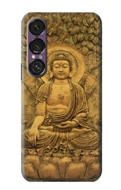 S2452 Buddha Bas Relief Art Graphic Printed Hülle Schutzhülle Taschen für Sony Xperia 1 VII