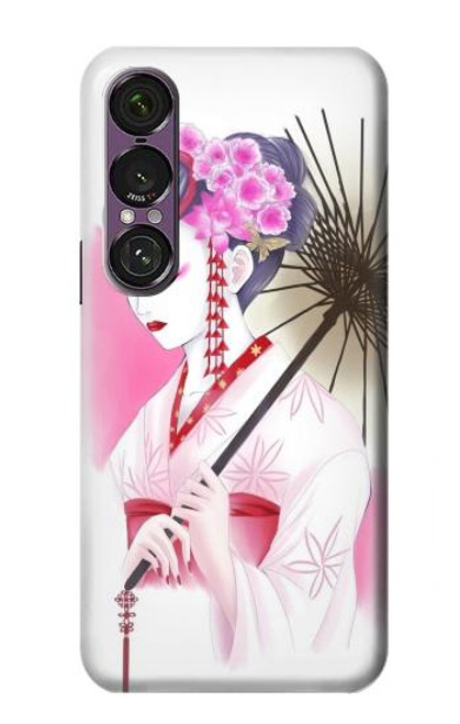 S2579 Japanese Traditional Geisha Kimono Hülle Schutzhülle Taschen für Sony Xperia 1 VII