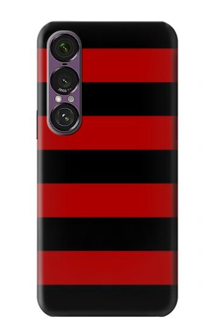 S2638 Black and Red Striped Hülle Schutzhülle Taschen für Sony Xperia 1 VII