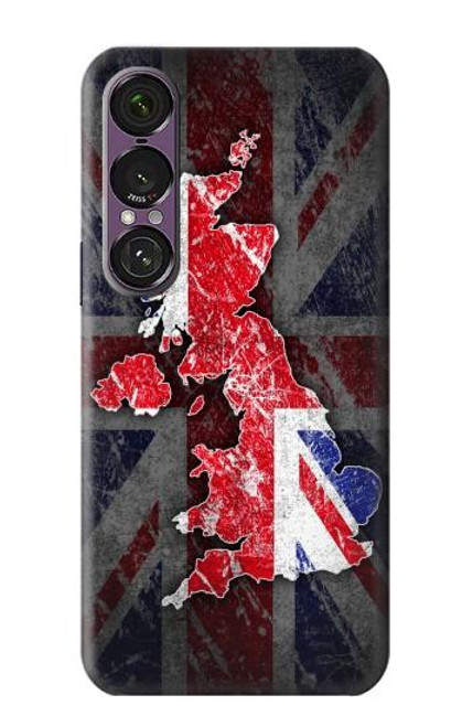 S2936 UK British Flag Map Hülle Schutzhülle Taschen für Sony Xperia 1 VII