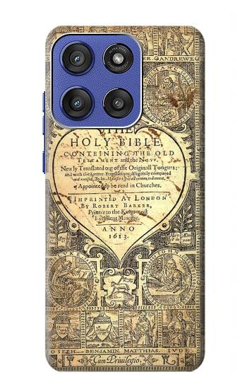 S0330 Bible Page Hülle Schutzhülle Taschen für Motorola Moto G Stylus 5G (2025,2026), Edge 60 Stylus
