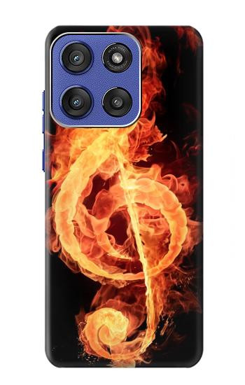 S0493 Music Note Burn Hülle Schutzhülle Taschen für Motorola Moto G Stylus 5G (2025), Edge 60 Stylus
