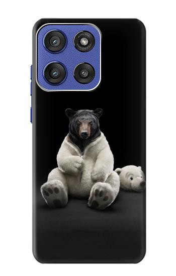 S0878 Black Bear Hülle Schutzhülle Taschen für Motorola Moto G Stylus 5G (2025,2026), Edge 60 Stylus