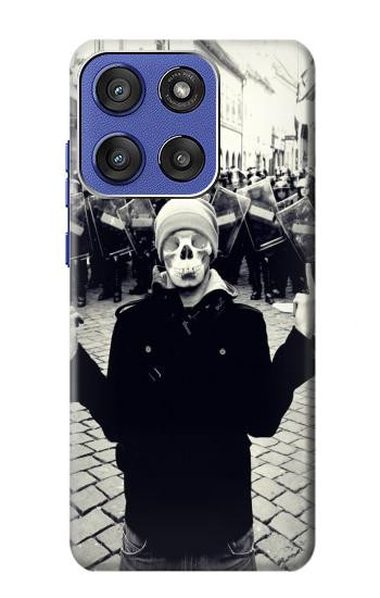 S1108 Skull Mask Man Protester Hülle Schutzhülle Taschen für Motorola Moto G Stylus 5G (2025,2026), Edge 60 Stylus