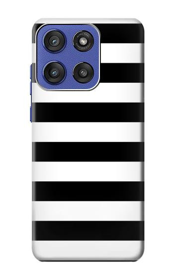 S1596 Black and White Striped Hülle Schutzhülle Taschen für Motorola Moto G Stylus 5G (2025,2026), Edge 60 Stylus