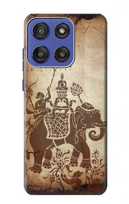S2102 Thai Art Buddha on Elephant Hülle Schutzhülle Taschen für Motorola Moto G Stylus 5G (2025), Edge 60 Stylus