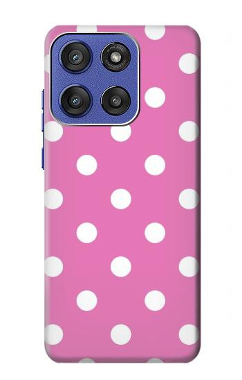 S2358 Pink Polka Dots Hülle Schutzhülle Taschen für Motorola Moto G Stylus 5G (2025,2026), Edge 60 Stylus