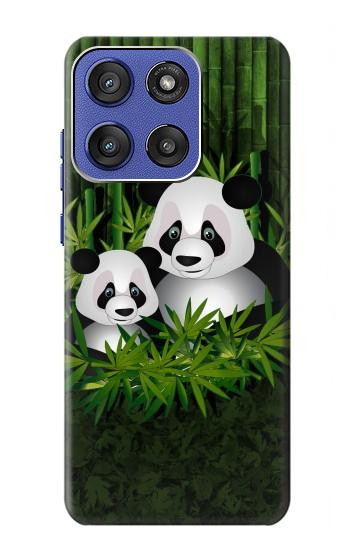 S2441 Panda Family Bamboo Forest Hülle Schutzhülle Taschen für Motorola Moto G Stylus 5G (2025,2026), Edge 60 Stylus