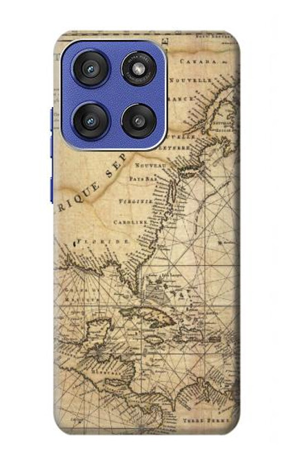 S2506 Exploration North America Map Hülle Schutzhülle Taschen für Motorola Moto G Stylus 5G (2025), Edge 60 Stylus