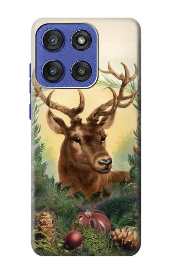 S2841 Vintage Reindeer Christmas Hülle Schutzhülle Taschen für Motorola Moto G Stylus 5G (2025,2026), Edge 60 Stylus