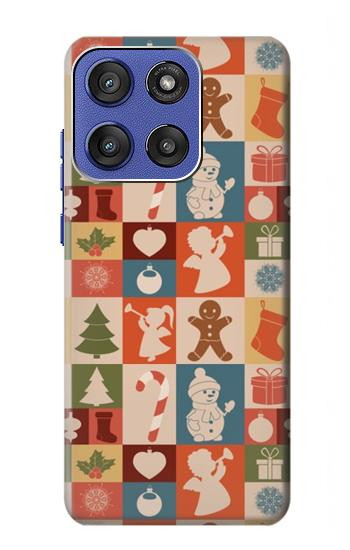S2854 Cute Xmas Pattern Hülle Schutzhülle Taschen für Motorola Moto G Stylus 5G (2025,2026), Edge 60 Stylus