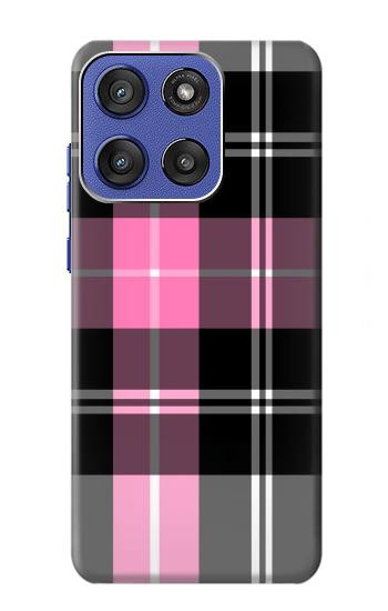 S3091 Pink Plaid Pattern Hülle Schutzhülle Taschen für Motorola Moto G Stylus 5G (2025,2026), Edge 60 Stylus