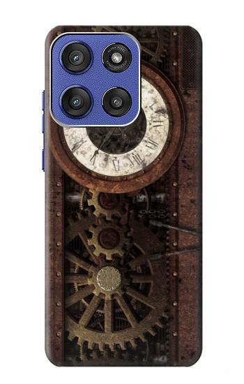 S3221 Steampunk Clock Gears Hülle Schutzhülle Taschen für Motorola Moto G Stylus 5G (2025,2026), Edge 60 Stylus