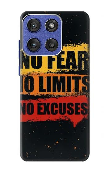 S3492 No Fear Limits Excuses Hülle Schutzhülle Taschen für Motorola Moto G Stylus 5G (2025,2026), Edge 60 Stylus
