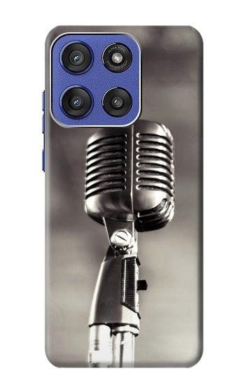 S3495 Vintage Microphone Hülle Schutzhülle Taschen für Motorola Moto G Stylus 5G (2025,2026), Edge 60 Stylus