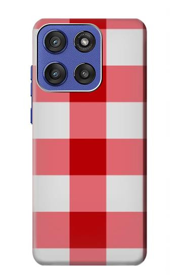 S3535 Red Gingham Hülle Schutzhülle Taschen für Motorola Moto G Stylus 5G (2025,2026), Edge 60 Stylus
