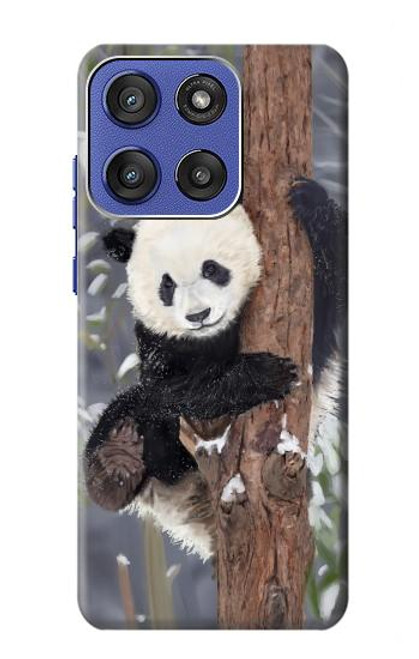 S3793 Cute Baby Panda Snow Painting Hülle Schutzhülle Taschen für Motorola Moto G Stylus 5G (2025), Edge 60 Stylus