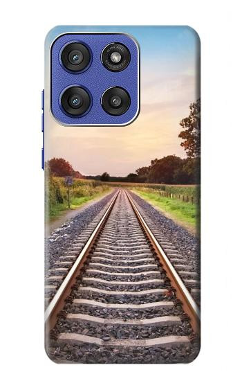 S3866 Railway Straight Train Track Hülle Schutzhülle Taschen für Motorola Moto G Stylus 5G (2025,2026), Edge 60 Stylus