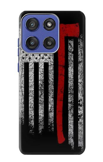 S3958 Firefighter Axe Flag Hülle Schutzhülle Taschen für Motorola Moto G Stylus 5G (2025,2026), Edge 60 Stylus