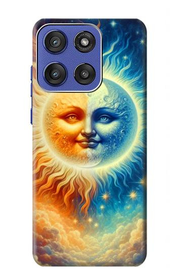 S3966 Artistic Sun Moon Hülle Schutzhülle Taschen für Motorola Moto G Stylus 5G (2025,2026), Edge 60 Stylus
