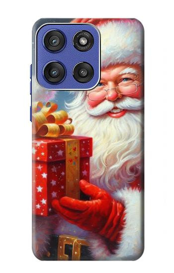 S4029 Xmas Smiling Santa Claus Gift Box Hülle Schutzhülle Taschen für Motorola Moto G Stylus 5G (2025,2026), Edge 60 Stylus