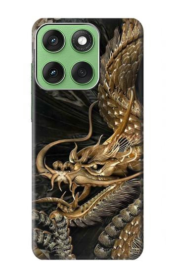 S0426 Gold Dragon Hülle Schutzhülle Taschen für Motorola Edge 60