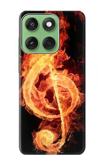 S0493 Music Note Burn Hülle Schutzhülle Taschen für Motorola Edge 60