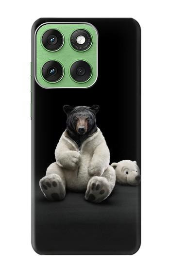 S0878 Black Bear Hülle Schutzhülle Taschen für Motorola Edge 60