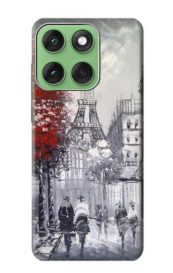 S1295 Eiffel Painting of Paris Hülle Schutzhülle Taschen für Motorola Edge 60