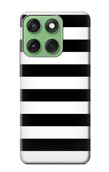 S1596 Black and White Striped Hülle Schutzhülle Taschen für Motorola Edge 60